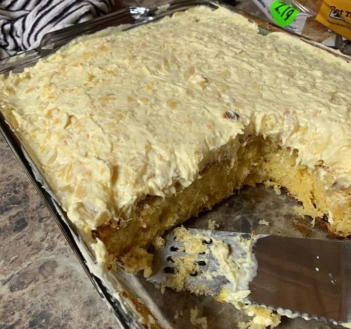 Mandarin Orange Cake with Pineapple Coconut Frosting